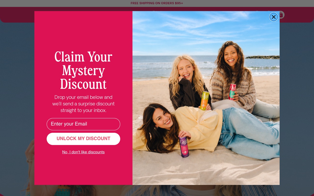 Gigli THC beverage e-commerce website